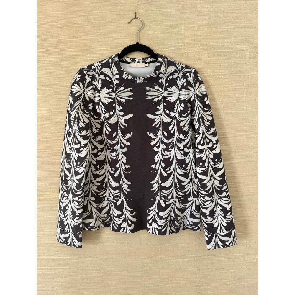 Tory Burch Botanical Print Long-Sleeve Top – Size S/P